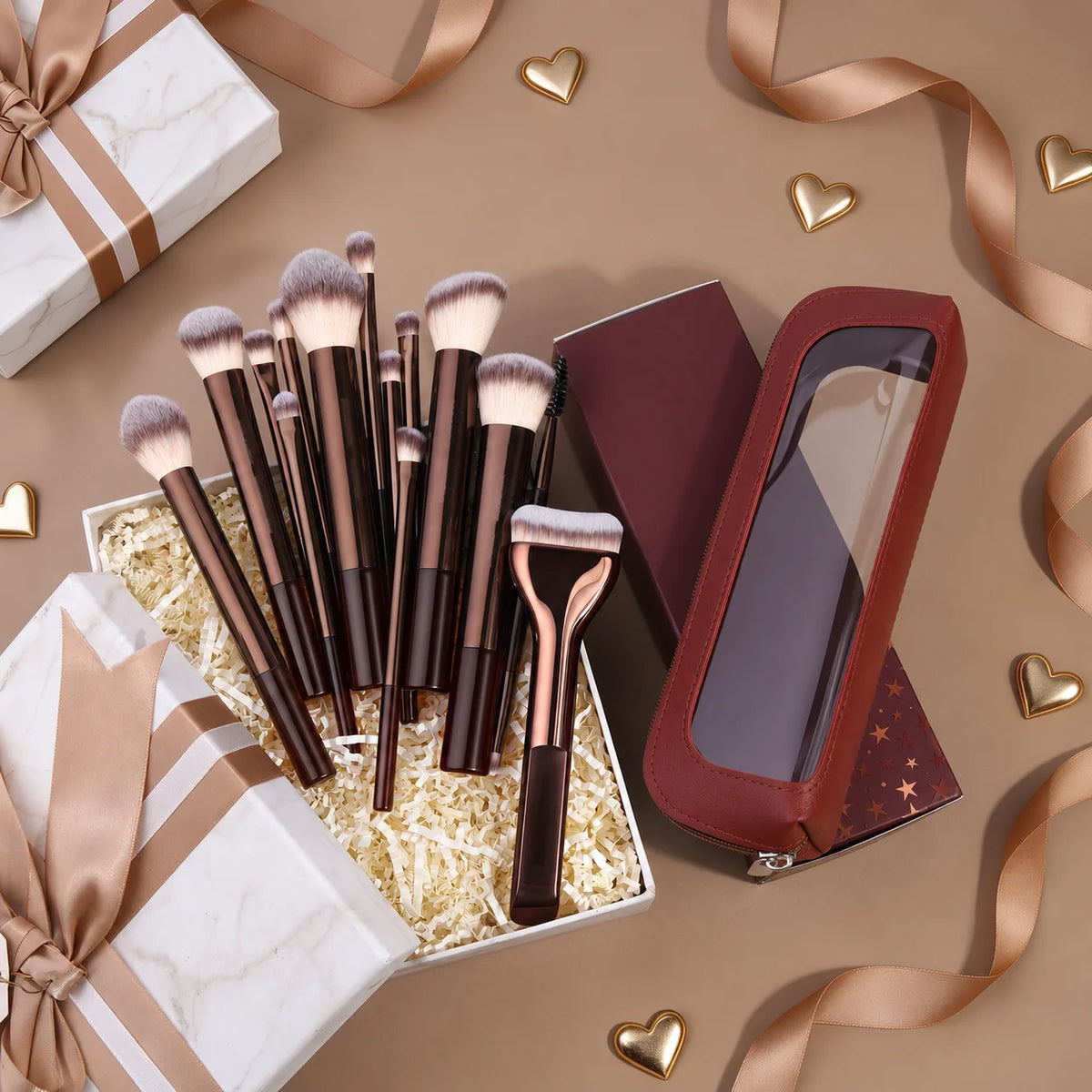 14pcs Professional Makeup Brushes – Premium Synthetic Travel Set