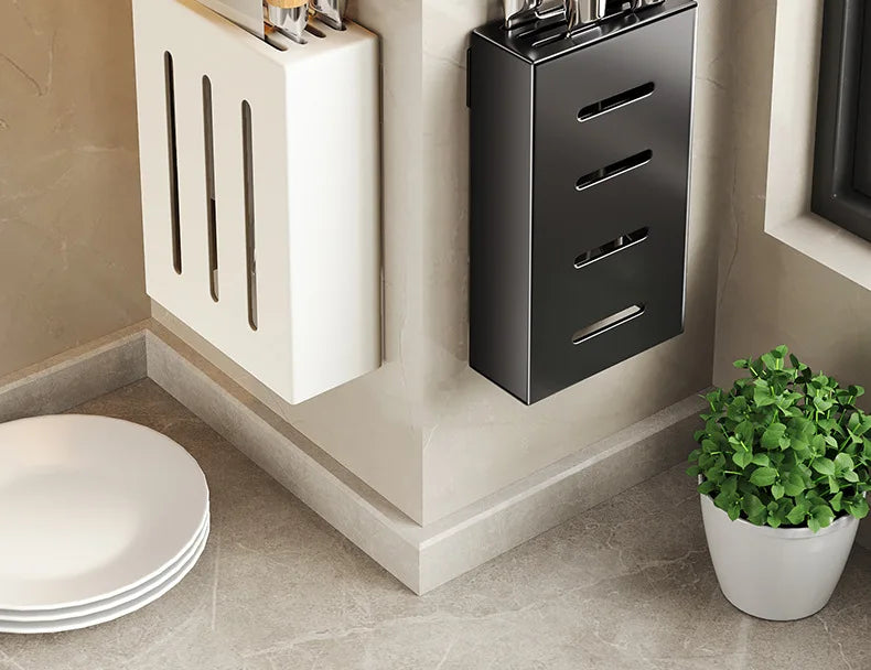 Kitchen Knife Holder Knife Storage Rack No Punching Wall-mounted Storage Box Knife Storage Box Household Knife Storage Seat