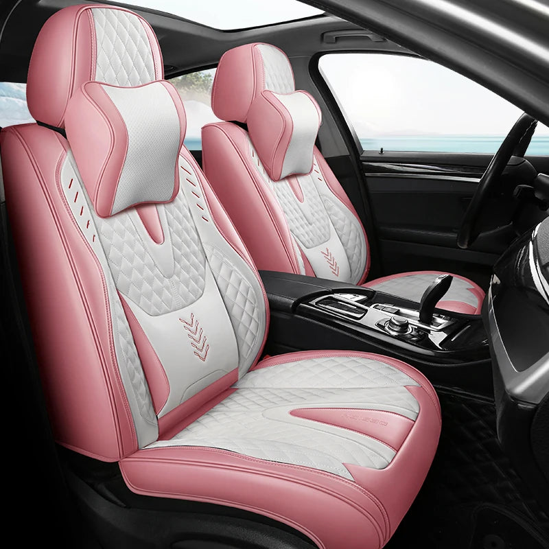 Universal Car Seat Covers  Full Covered Durable Leather Seat Cushion for 90% Sedan SUV 8 Colors Set Include Front and Rear Cover