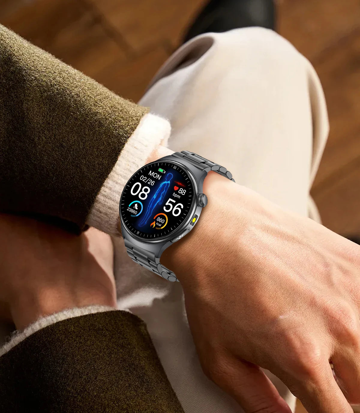 2026 New Diagnosis ECG Smart Watch Sport AI Accurate Uric Acid Blood Pressure Body Fat Five Organ Fitness Waterproof Smartwatch