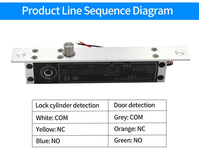 12V Fail Secure Electric Drop Bolt Lock for Electronic Door Access Control System Deadbolt Lock with Mechanical Key Time Delay