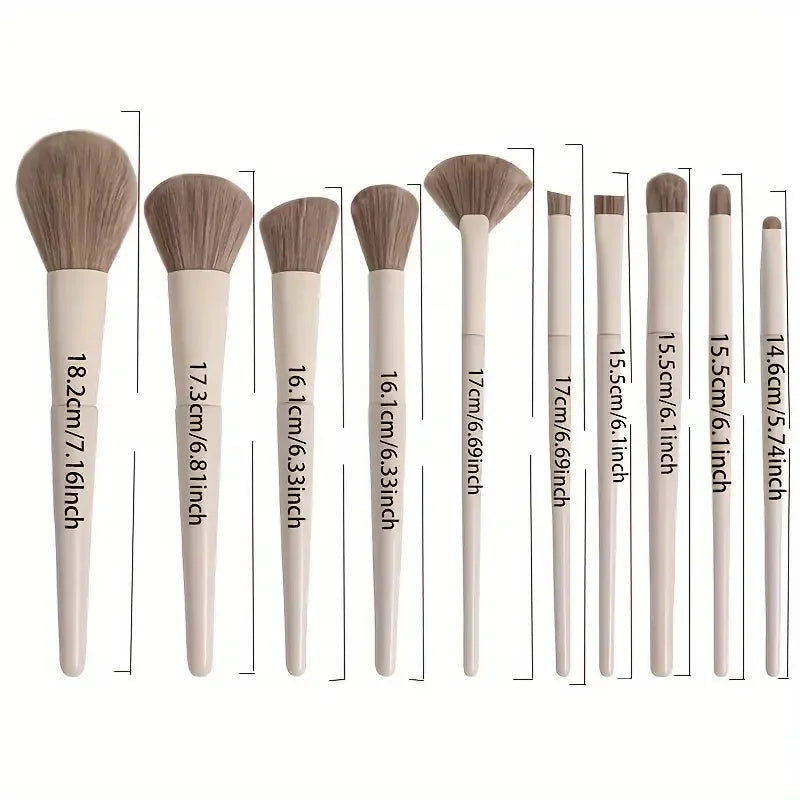 Professional Makeup Brush Set – 10 to 14 Pieces, Soft Synthetic Hair