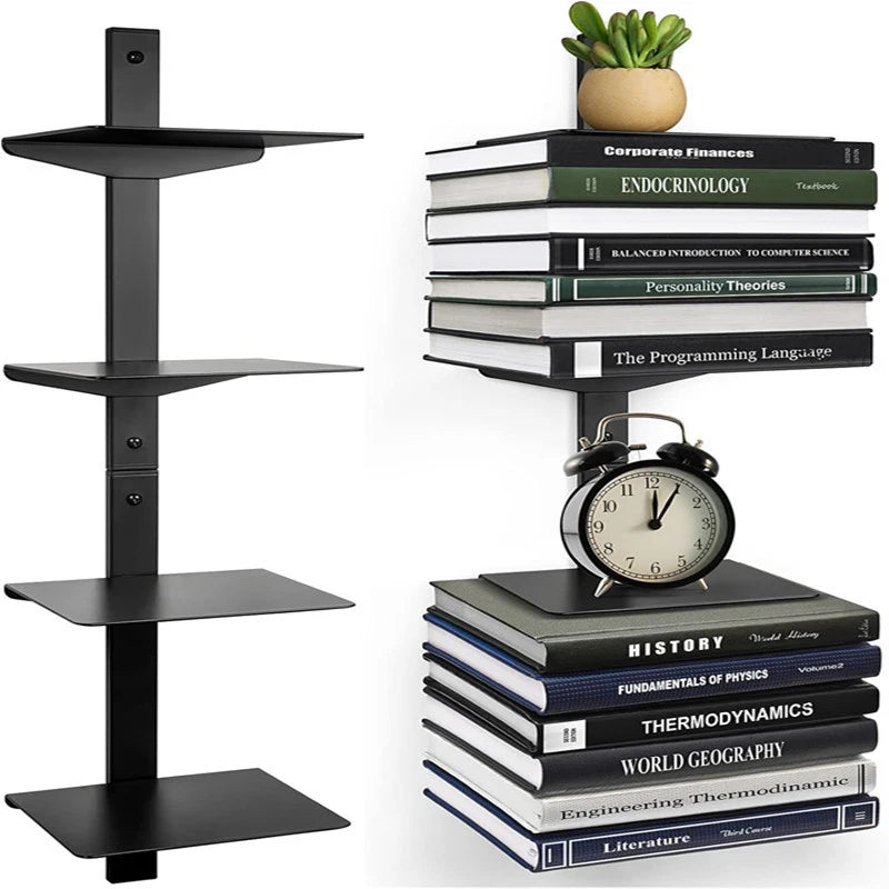 Modern Metal Wall Bookshelf – Multifunction Living Room Storage Organiser