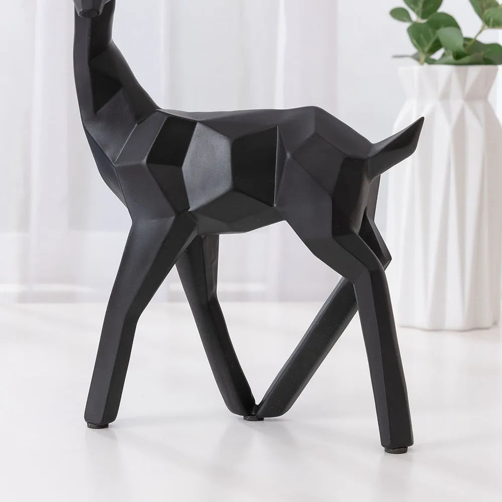 European Resin Geometric Deer Ornament, Decorative Craft for Living Room