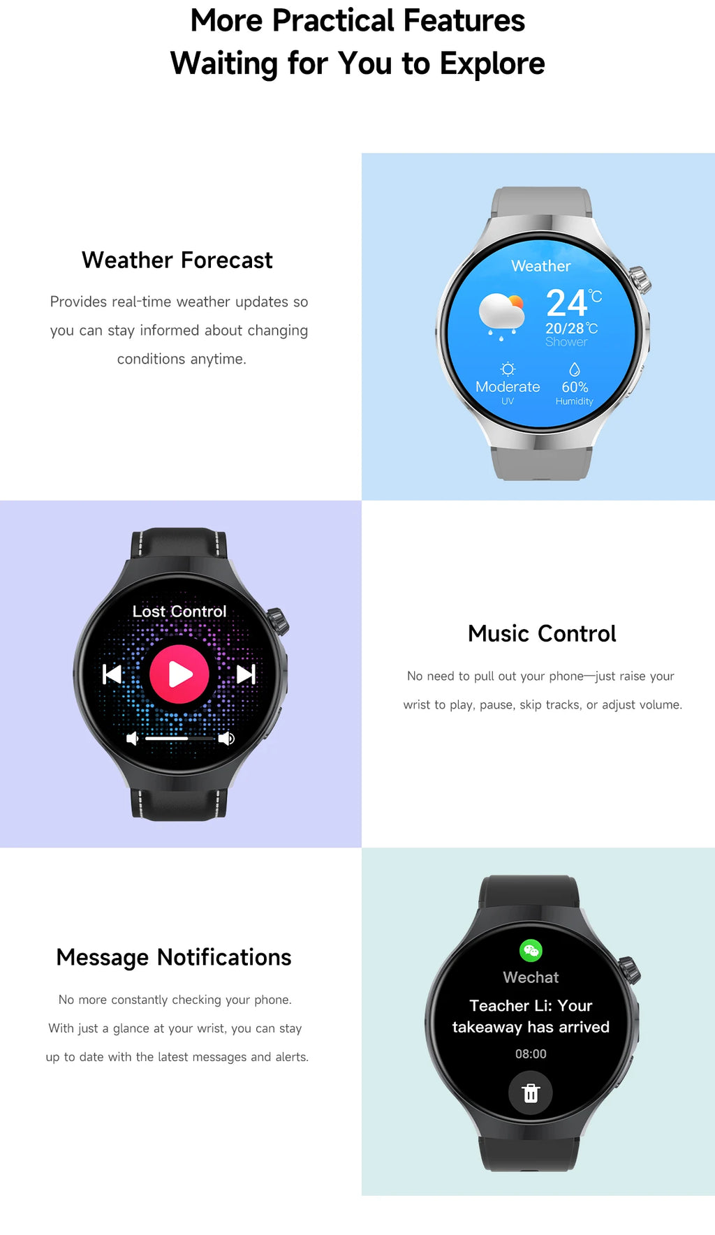 New Men's Smart Watch ,Health Monitor ,Bluetooth Call ,1000mAh Battery large battery,LED Flashlight ,100+Sport Mode Smart Watch
