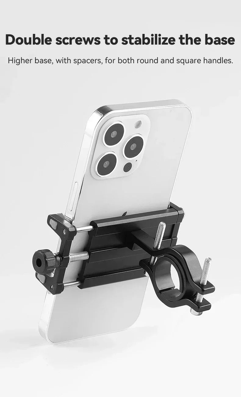 Soporte de teléfono para motocicleta, bicicleta eléctrica, teléfono inteligente, aleación de aluminio CNC, soporte de cuatro garras para bicicleta