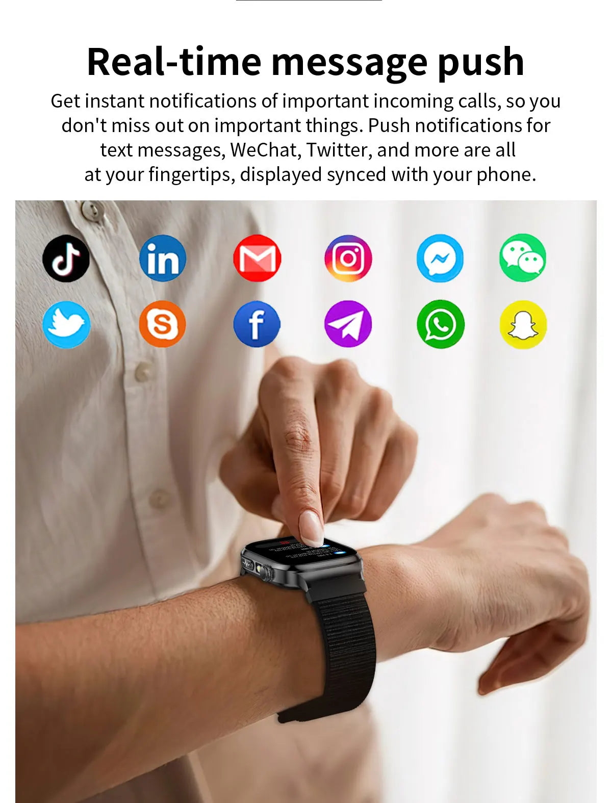 AMOLED Health Smartwatch with ECG, Blood Oxygen, Blood Pressure & Body Fat Tracking