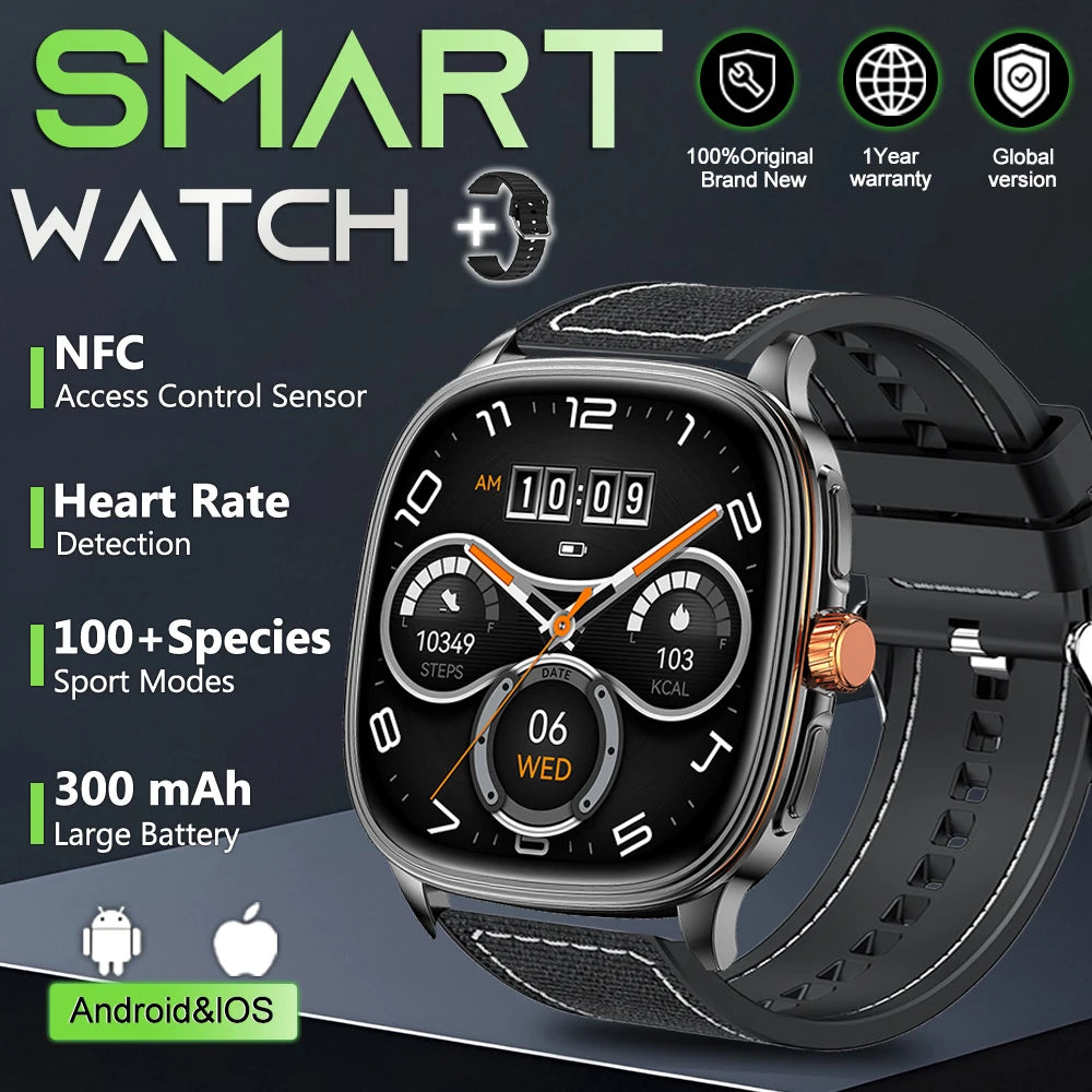 1.39-Inch AMOLED Smartwatch with NFC, Bluetooth Calling & 100 Sports Modes