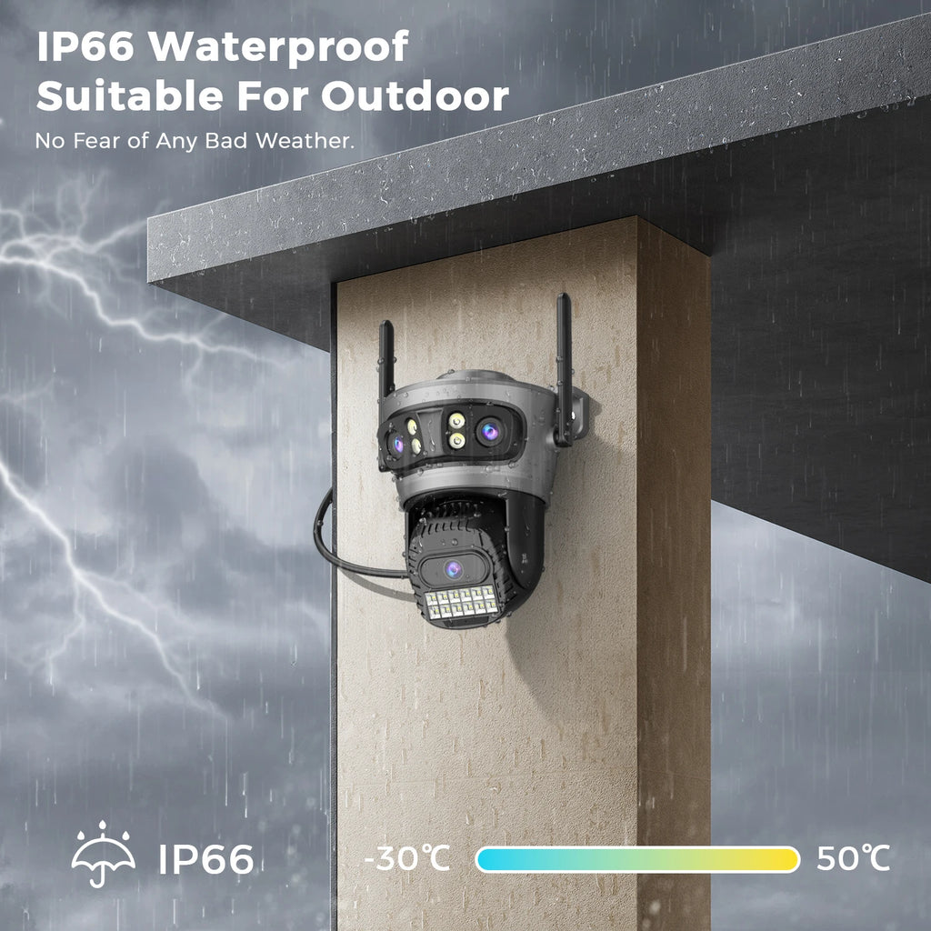15MP PTZ IP Security Camera, 30x Optical Zoom Outdoor WiFi with Auto Tracking