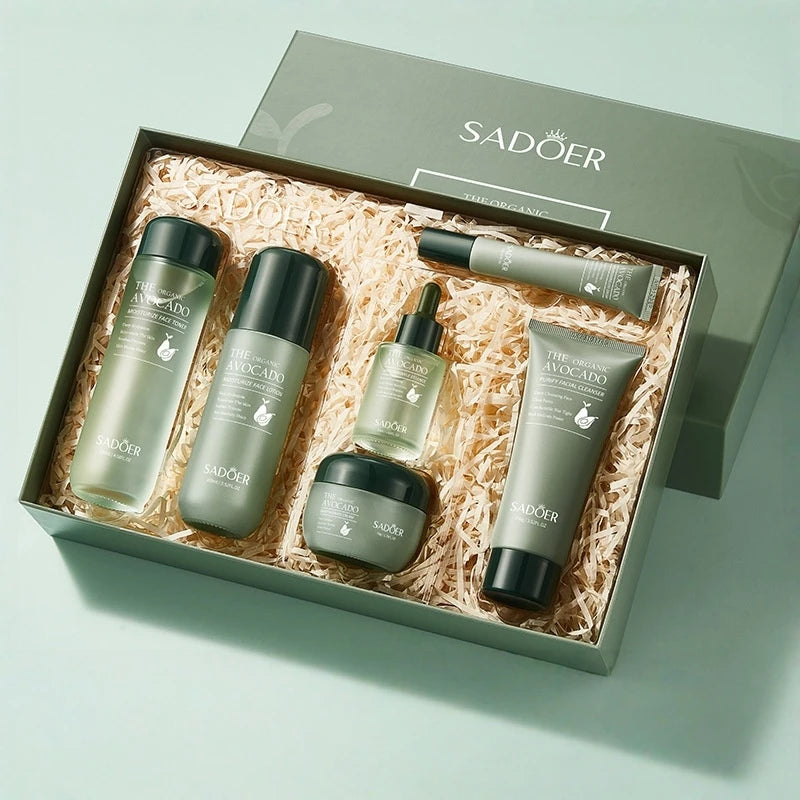SADOER Avocado Skin Care Set 6pcs – Cleansing, Hydrating & Pore Purifying Kit