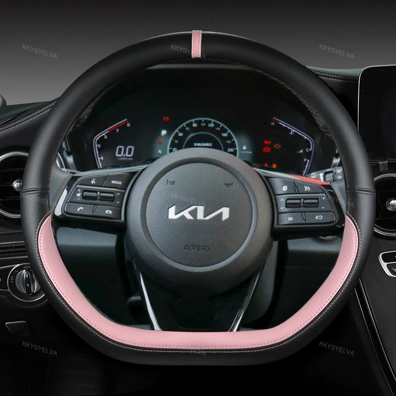 Steering Wheel Cover 38cm Leather – Kia Sportage Ceed Rio Sorento K2-K5