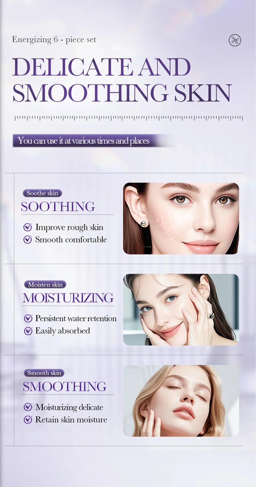 BIOAOUA Collagen Anti-Wrinkle Skincare Set – 6pcs with Eye Cream, Face Cream, Toner & Serum