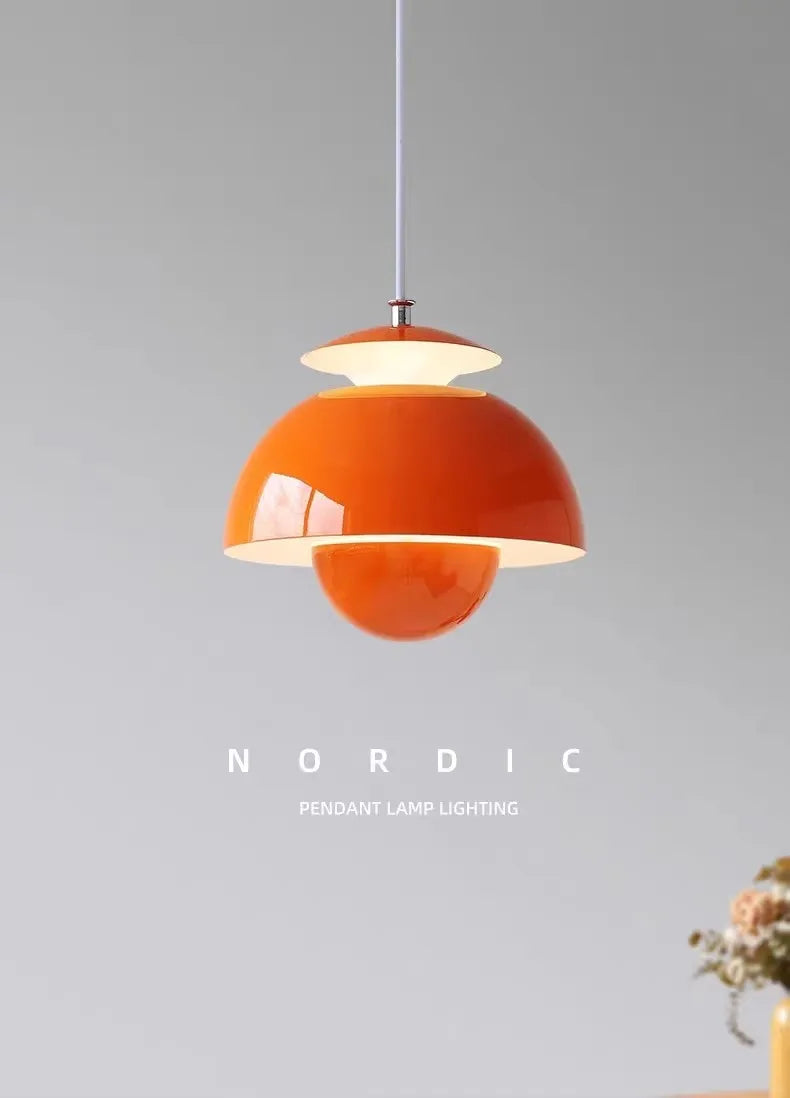 Nordic Semicircle Pendant Light – Modern Hanging Lamp for Living Room & Bedroom