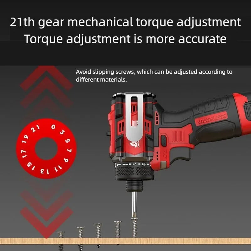 CHIGO 18V Brushless Cordless Drill Driver 80N.m — Li-ion Battery Included