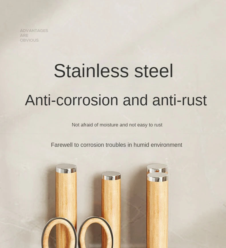 Kitchen Knife Holder Knife Storage Rack No Punching Wall-mounted Storage Box Knife Storage Box Household Knife Storage Seat