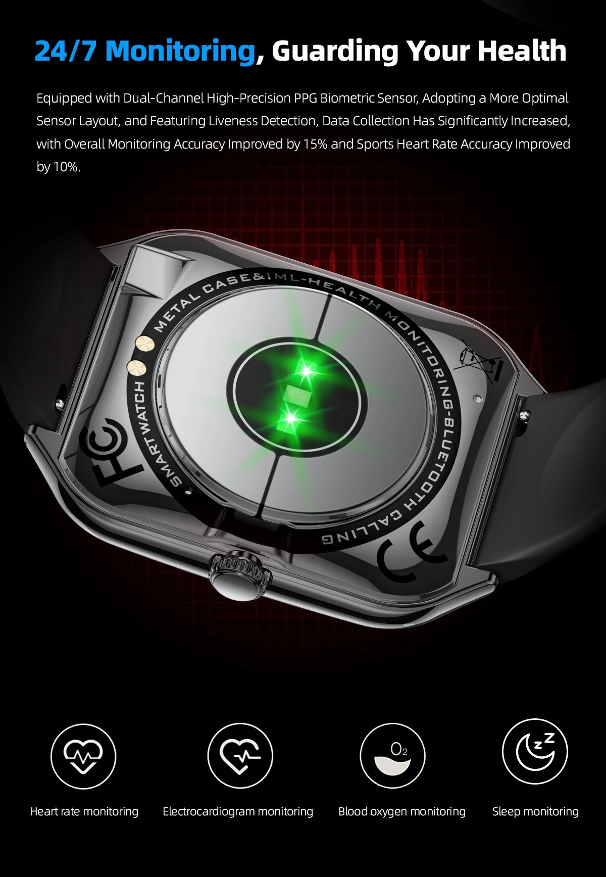 1.96-Inch AMOLED Smartwatch with Bluetooth Calling – Always-On Display