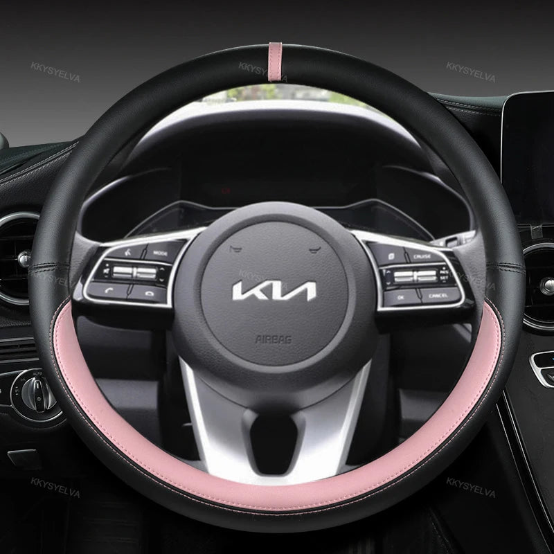 Steering Wheel Cover 38cm Leather – Kia Sportage Ceed Rio Sorento K2-K5