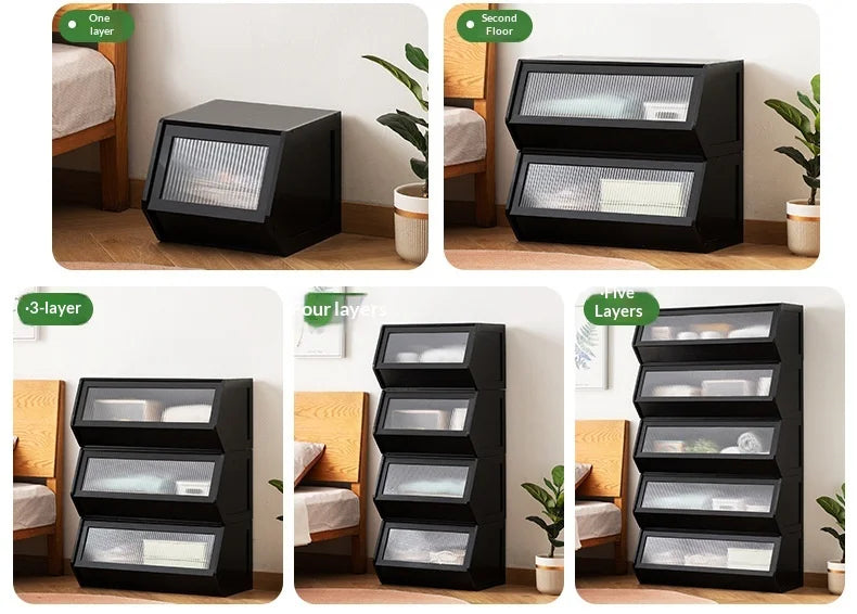 Modern Storage Cabinet Bookcase – Display Dresser with Adjustable Shelves & Doors