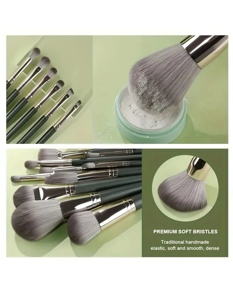 Luxury 14-Piece Makeup Brush Set Professional Full Face & Eye Detail Brushes Super Soft for Foundation Blush Application