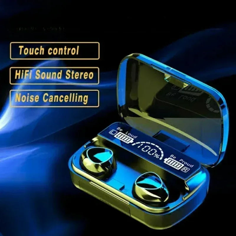 M10 Bluetooth Earphones HiFi Stereo Wireless Earbuds with LED Display