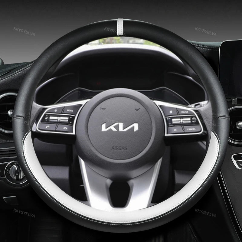 Steering Wheel Cover 38cm Leather – Kia Sportage Ceed Rio Sorento K2-K5