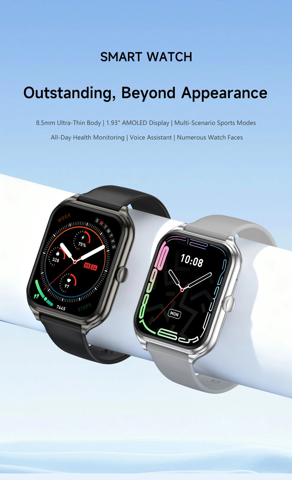 1.93-Inch Ultra-Thin AMOLED Smartwatch with Wireless Calling