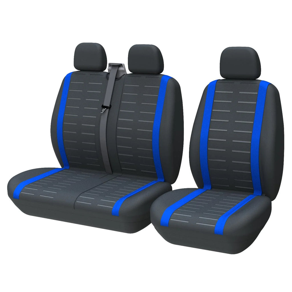 Universal 3D Stripe Seat Covers — Fits Most Vans & Trucks, 2+1 Front Seat Cover Set
