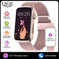 LIGE 1.47'' Smart Watch Women Men Smart Bracelet Heart Rate Step Count Sport Fitness Health Monitor Waterproof Smartwatch Ladies