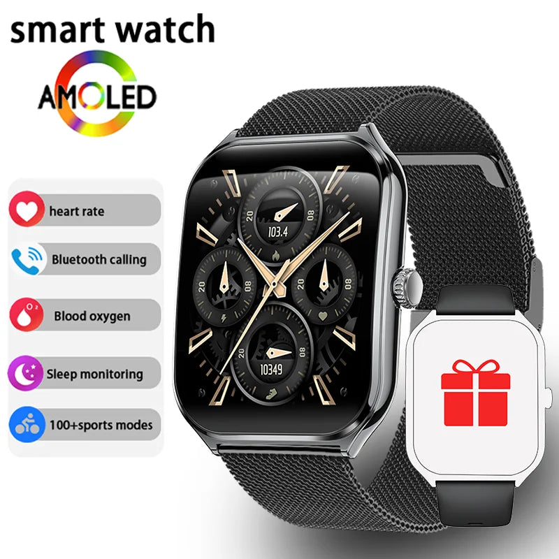 1.96-Inch AMOLED Smartwatch with Bluetooth Calling – Always-On Display