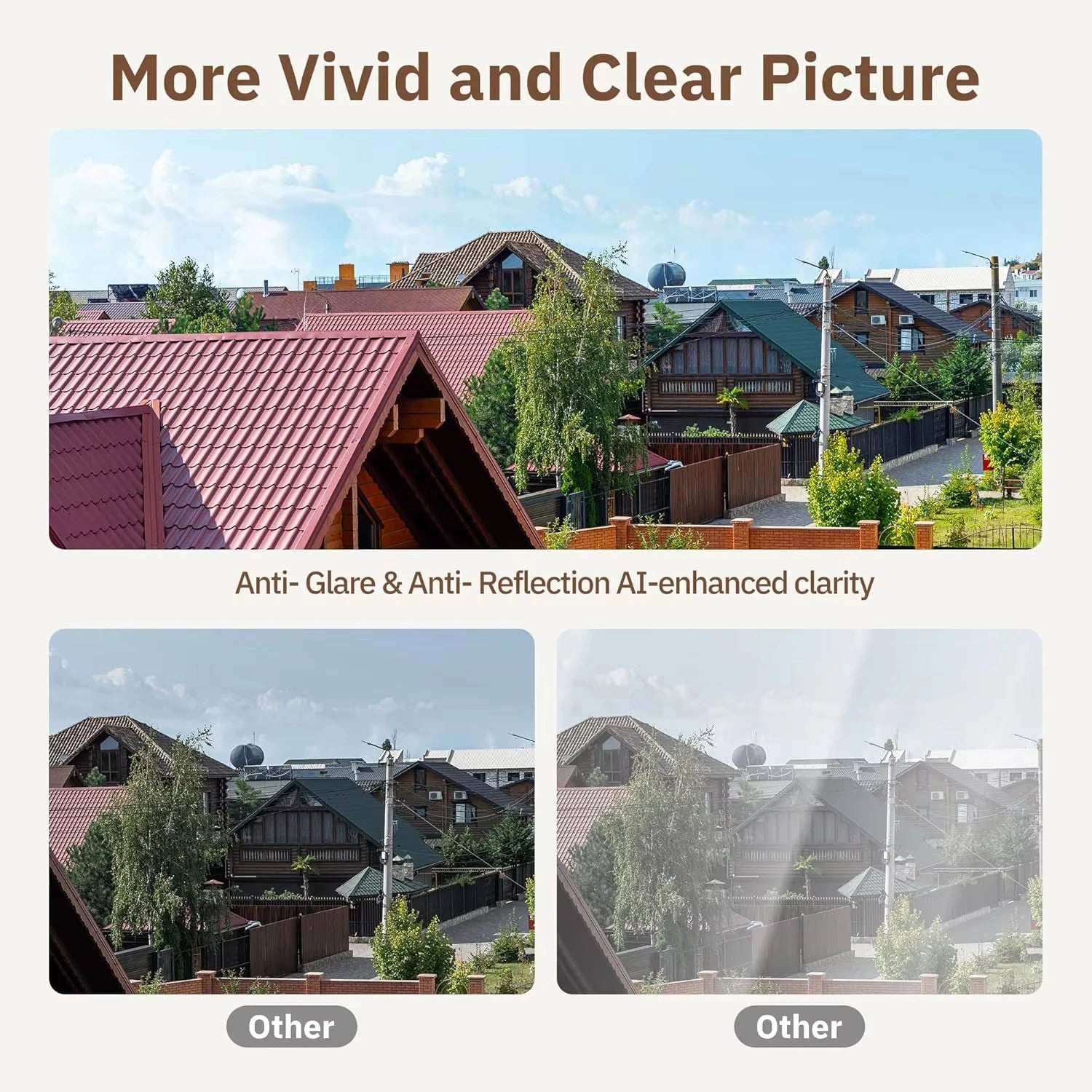 Mini Window Camera 3MP, 2.4/5GHz WiFi Full-Colour Night Vision Through Window