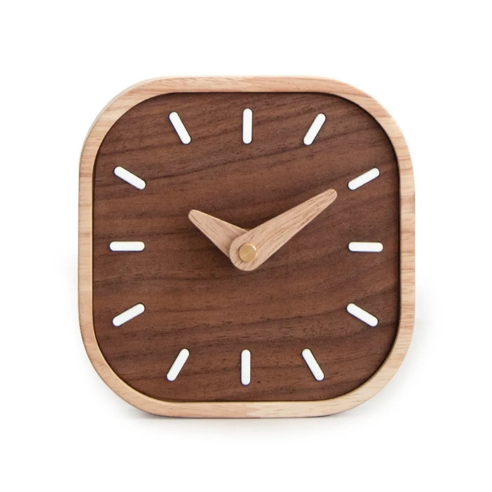 Home Decoration Retro Tabletop Clock Exquisite Decorative Bedside Table Clock Wooden Silent Clocks Home Decor