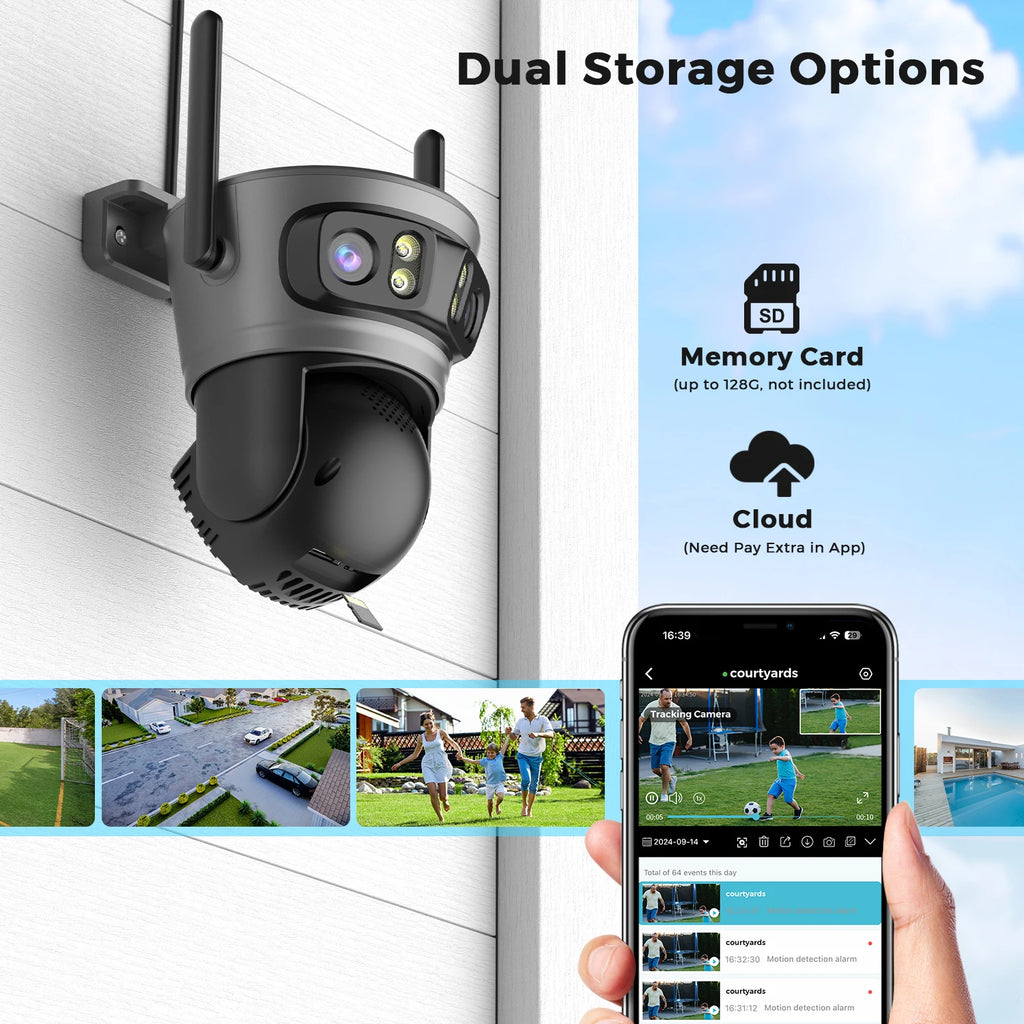 15MP PTZ IP Security Camera, 30x Optical Zoom Outdoor WiFi with Auto Tracking