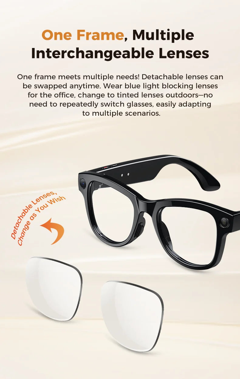 2026 Smart Glasses Women 3600mAh Power Bank 800W Camera 120+Languages Translation Recording Videos Music Player Call Glasses Men