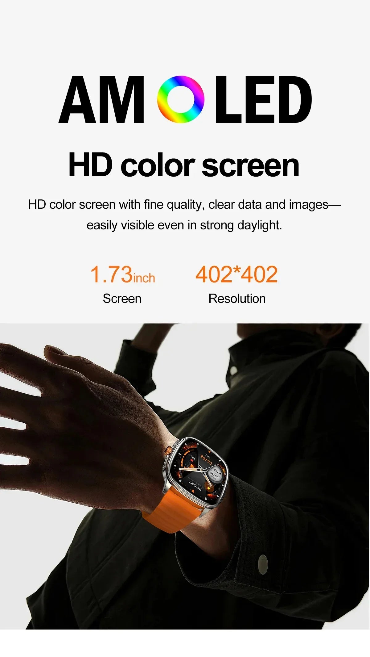 1.39-Inch AMOLED Smartwatch with NFC, Bluetooth Calling & 100 Sports Modes