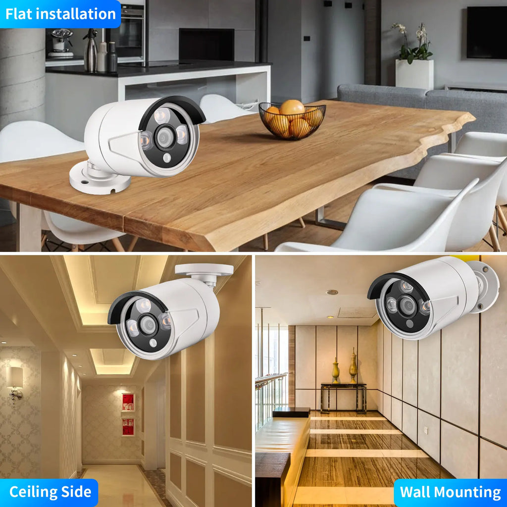 Cámara de seguridad IP POE exterior AZISHN 4K 8MP, H.265, CCTV Bullet impermeable