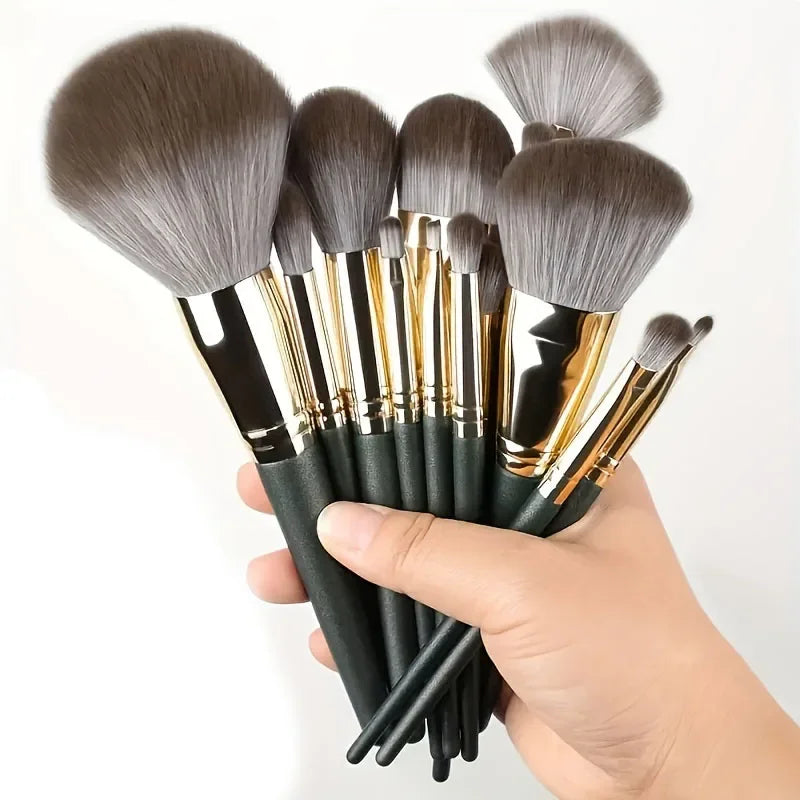 Luxury 14-Piece Makeup Brush Set Professional Full Face & Eye Detail Brushes Super Soft for Foundation Blush Application