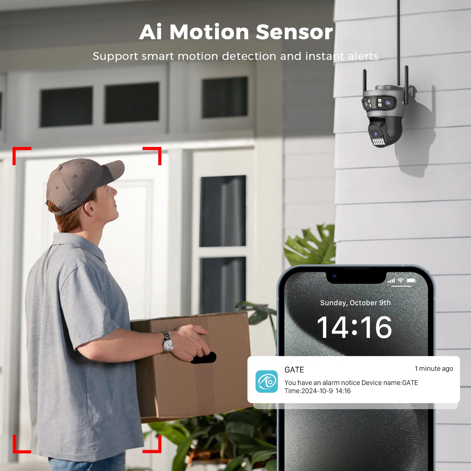15MP PTZ IP Security Camera, 30x Optical Zoom Outdoor WiFi with Auto Tracking