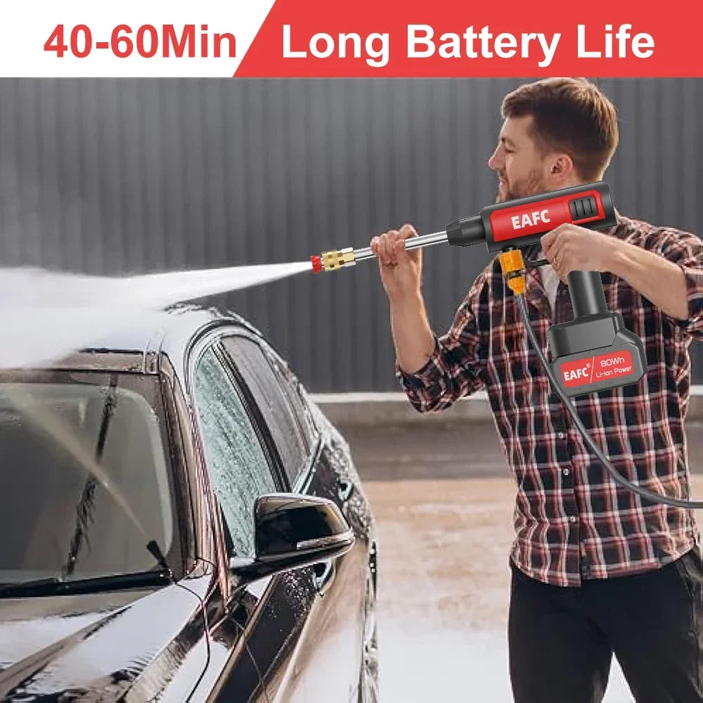 EAFC 60Bar Cordless Electric Pressure Washer — Self-Priming Foam Gun for Car & Garden
