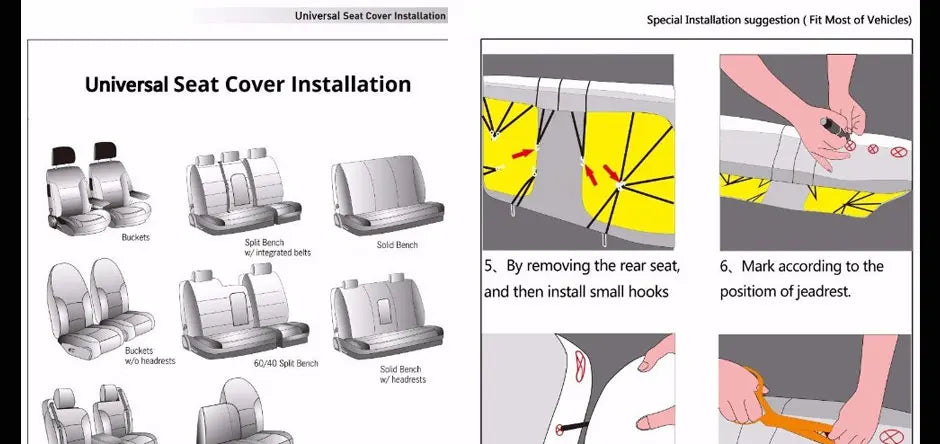 SEAMETAL Full-Surrouded Car Seat Cover Breathable Leatherette Seat Cushion Anti Scratch Seat Protector Cover for Sedan Suv Truck
