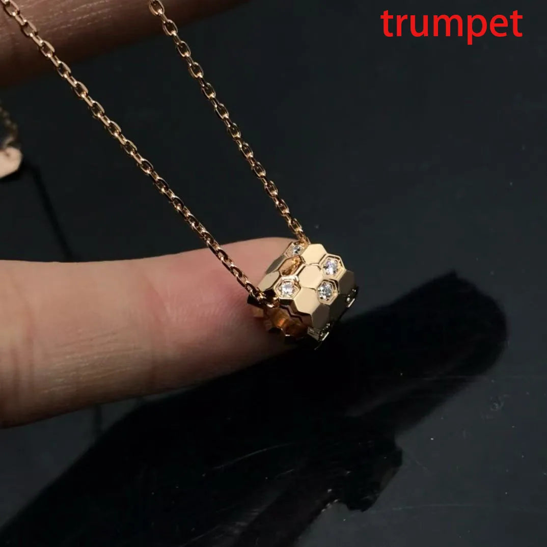Honeycomb Design S925 Pure Silver Necklace With Diamond inlay, luxurious and Exquisite Women's Fashion Jewelry, Wedding Gift