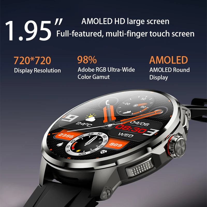 Original H99 Smart Watch Android Watches 1.95inch Amoled Screen Men's Smartwatch With 8MP Rotating Camera GPS WIFI Sim Card Slot