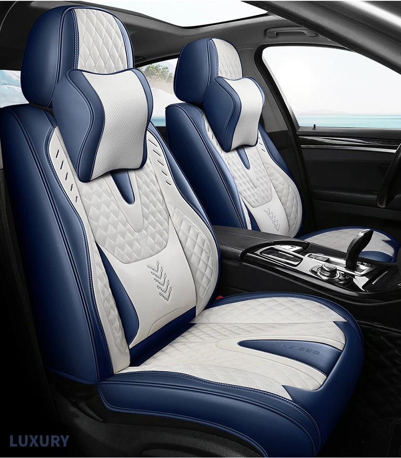 Universal Car Seat Covers  Full Covered Durable Leather Seat Cushion for 90% Sedan SUV 8 Colors Set Include Front and Rear Cover