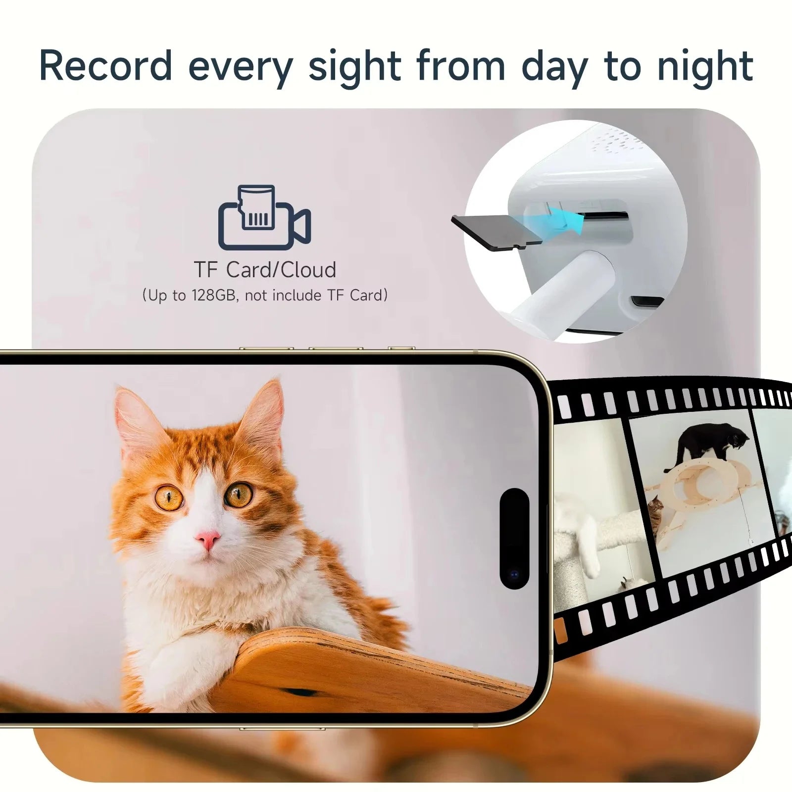 Mini Window Camera 3MP, 2.4/5GHz WiFi Full-Colour Night Vision Through Window