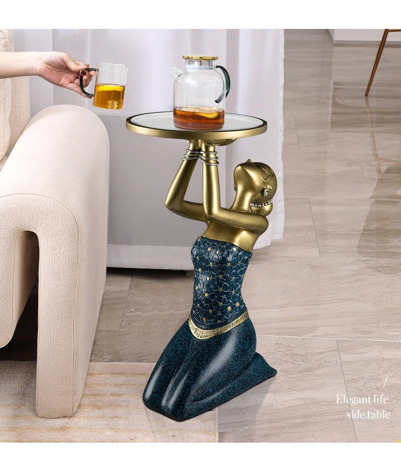 Restaurant Living Room Coffee Tables Corner Low Luxury Modern Coffee Tables Sofa Side Gold Resin Stolik Kawowy Home Furniture