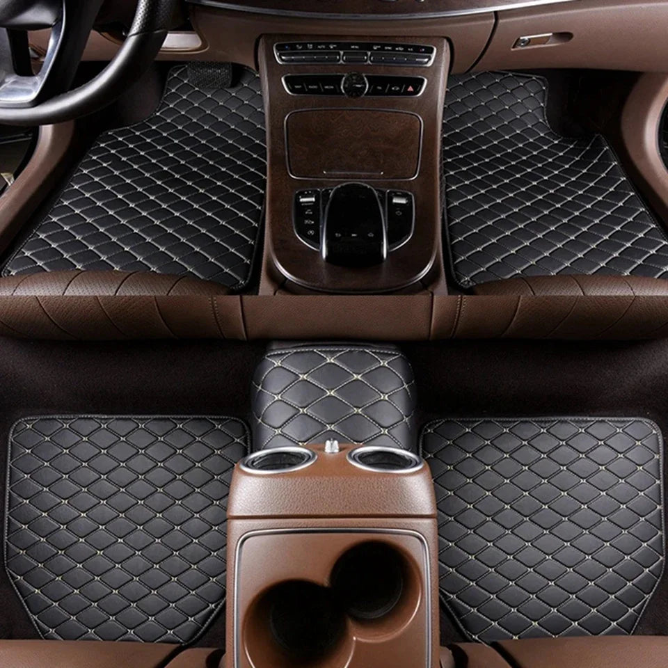 Alfombrillas de coche 5 piezas – Juego completo de cuero PU impermeable