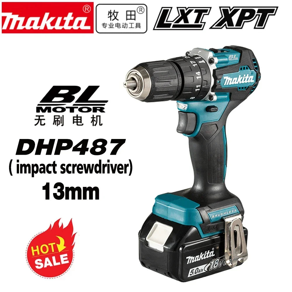 Makita DHP487 18V Brushless Cordless Hammer Drill – Combi Drill