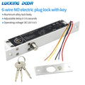 12V Fail Secure Electric Drop Bolt Lock for Electronic Door Access Control System Deadbolt Lock with Mechanical Key Time Delay