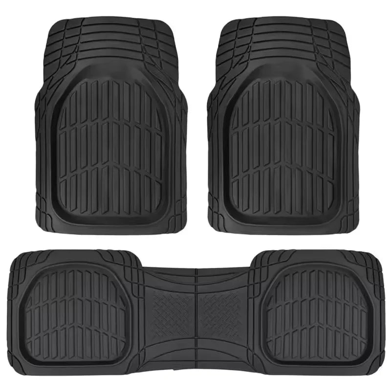 Juego de 3 tapetes universales para coche, de goma resistente con diseño de plato hondo, para coche, SUV, camioneta y furgoneta, protección para todo tipo de clima