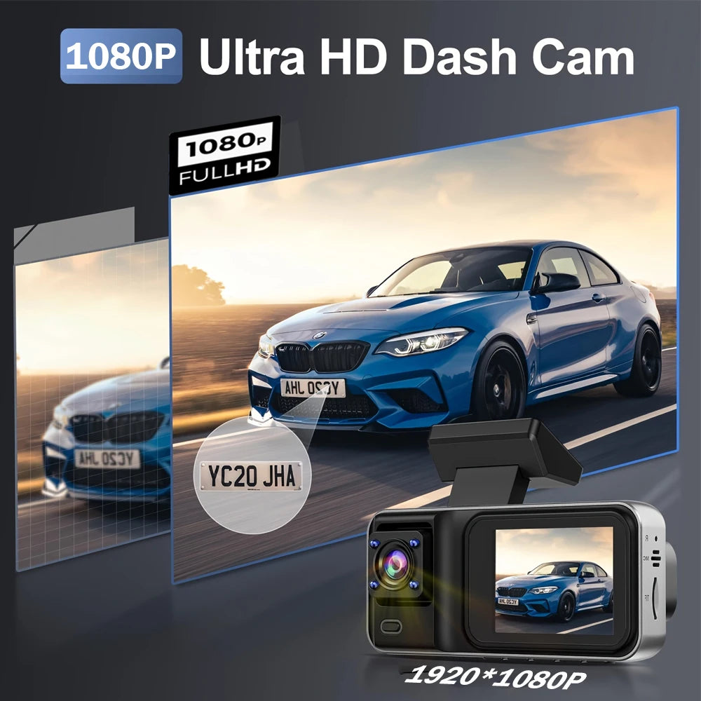 3 Channel Dash Cam for Cars Camera Black Box 3Ch/2Ch 1080P Video Recorder Rear View Camera for Vehicle Car DVR Car Accessories