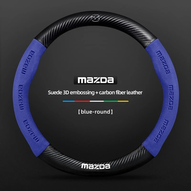 Funda para volante de Mazda – Piel genuina, fibra de carbono, para Axela, CX3, CX5, CX30, MX30